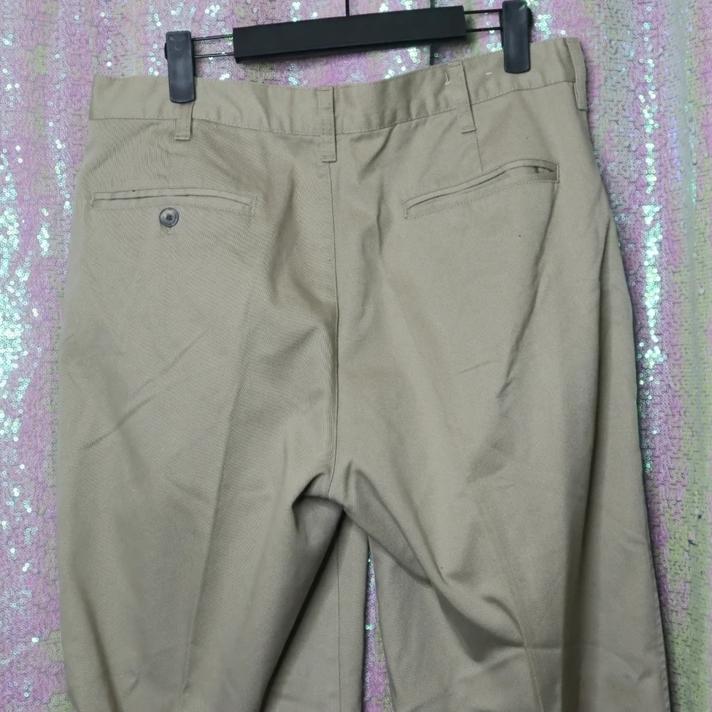 CANVAS CHINOS 33x32 Classic Work Utility Casual Pants Vintage Light Academia